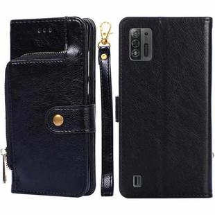 For ZTE Blade A52 Lite Zipper Bag Leather Phone Case(Black)