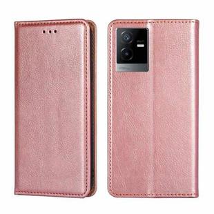 For vivo T2x 5G/Y73t/iQOO Z6x Gloss Oil Solid Color Magnetic Leather Phone Case(Rose Gold)