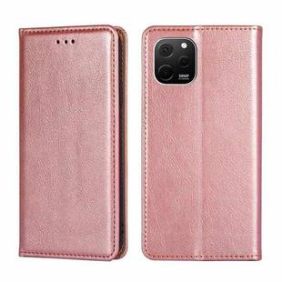 For Huawei nova Y61 Gloss Oil Solid Color Magnetic Leather Phone Case(Rose Gold)