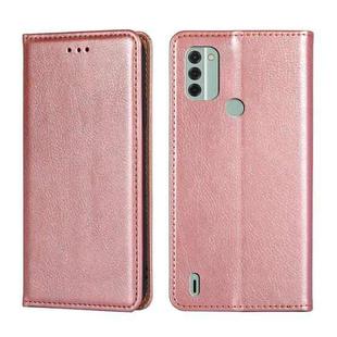 For Nokia C31 Gloss Oil Solid Color Magnetic Leather Phone Case(Rose Gold)