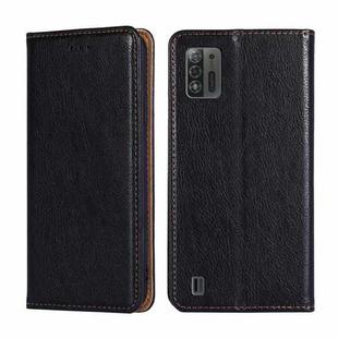 For ZTE Blade A52 Lite Gloss Oil Solid Color Magnetic Leather Phone Case(Black)