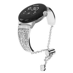 For Google Pixel Watch 20mm Diamond Chain Adjustable Watch Band(Silver)