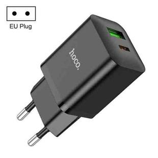 hoco N28 Founder PD 20W USB-C/Type-C+QC 3.0 USB Charger, EU Plug(Black)