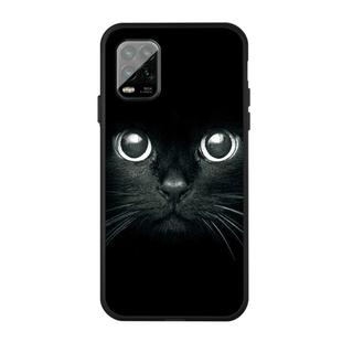 For Xiaomi MI 10 Lite Pattern Printing Embossment TPU Mobile Case(Whiskered cat)