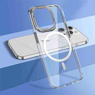 For iPhone 14 Pro Max wlons Crystal Clear MagSafe Phone Case(Silver)