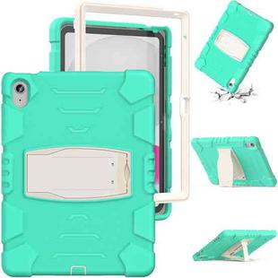 For iPad 10th Gen 10.9 2022 3-Layer Protection Screen Frame + PC + Silicone Tablet Case(Mint Green)