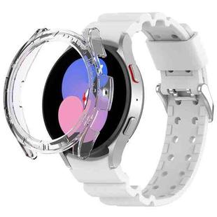 For Samsung Galaxy Watch4 Classic 42mm Armor Silicone Watch Band + Protective Case(White)