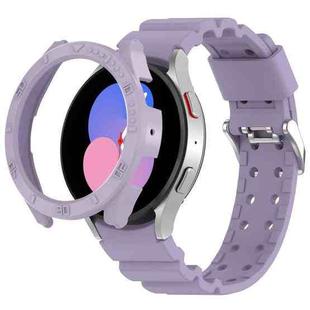 For Samsung Galaxy Watch4 Classic 42mm Armor Silicone Watch Band + Protective Case(Purple)
