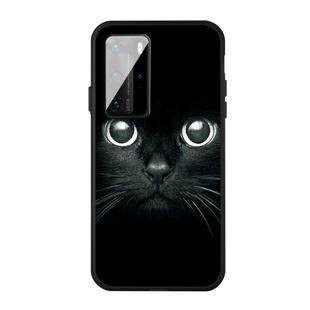 For Huawei P40 Pattern Printing Embossment TPU Mobile Case(Whiskered cat)
