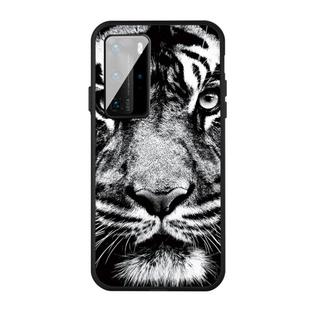 For Huawei P40 Pattern Printing Embossment TPU Mobile Case(White Tiger)