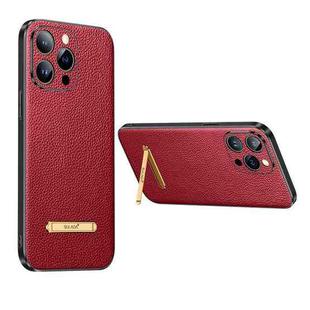 For iPhone 14 Pro Max SULADA Famous Artisan Series Litchi Leather PC + TPU Phone Case(Red)