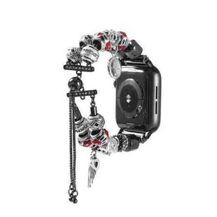 For Apple Watch 5 & 4 40mm / 3 & 2 & 1 38mm DIY Metal Bead Bracelet Watch Band(Red)