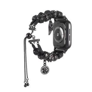 For Apple Watch 5 & 4 44mm / 3 & 2 & 1 42mm DIY Metal Bead Bracelet Watch Band(Black)