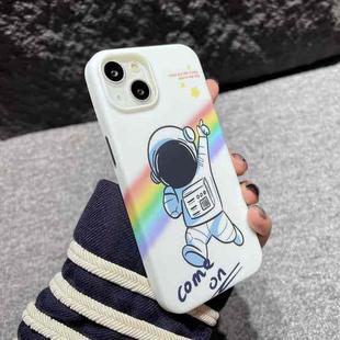 For iPhone 14 Plus IMD Full Pattern TPU Phone Case(White Astronaut)