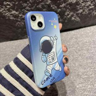 For iPhone 14 Plus IMD Full Pattern TPU Phone Case(Sky Blue Astronaut)
