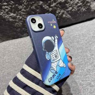 For iPhone 14 Pro IMD Full Pattern TPU Phone Case(Dark Blue Astronaut)