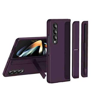 For Samsung Galaxy Z Fold4 2 in 1 Detachable Holder Pen Holder Phone Case(Purple)