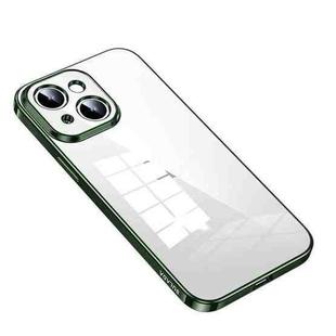 For iPhone 14 Plus SULADA Shine Through Series Plating TPU Transparent Phone Protective Case(Green)