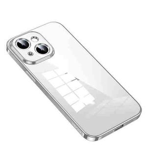 For iPhone 14 Plus SULADA Shine Through Series Plating TPU Transparent Phone Protective Case(Silver)