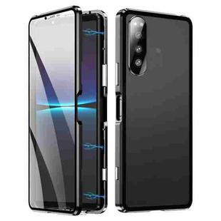 For Sony Xperia 5 IV HD Magnetic Metal Tempered Glass Phone Case(Black)