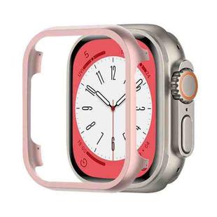 For Apple Watch Ultra 49mm Aluminum Alloy Frame Protective Case(Pink)