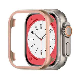 For Apple Watch Ultra 49mm Aluminum Alloy Frame Protective Case(Rose Gold)