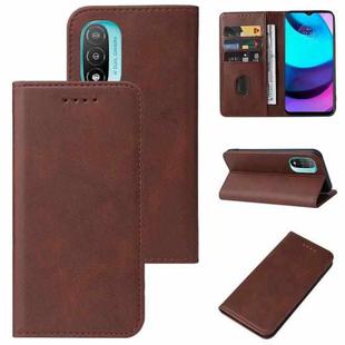 For Motorola Moto E20/E30/E40/Lenovo K13+ Magnetic Closure Leather Phone Case(Brown)