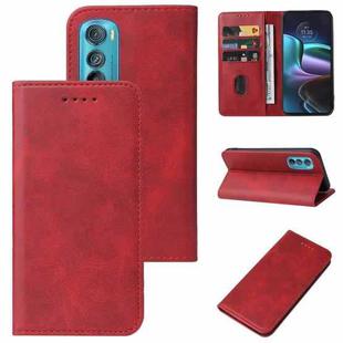 For Motorola Edge 30 Magnetic Closure Leather Phone Case(Red)