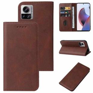 For Motorola Edge 30 Ultra Magnetic Closure Leather Phone Case(Brown)