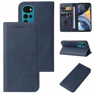 For Motorola Moto G22 Magnetic Closure Leather Phone Case(Blue)