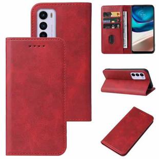 For Motorola Moto G42 Magnetic Closure Leather Phone Case(Red)