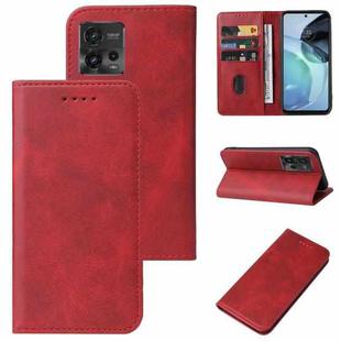 For Motorola Moto G72 Magnetic Closure Leather Phone Case(Red)