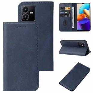 For vivo Y22s/Y22/Y35 Magnetic Closure Leather Phone Case(Blue)
