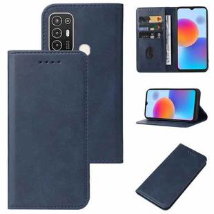 For ZTE Blade A52 2022 Magnetic Closure Leather Phone Case(Blue)