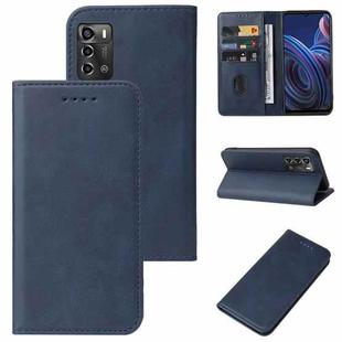 For ZTE Blade A72 2022 Magnetic Closure Leather Phone Case(Blue)