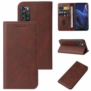 For ZTE Blade A72 2022 Magnetic Closure Leather Phone Case(Brown)