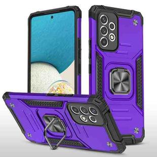 For Samsung Galaxy A53 Magnetic Armor Shockproof TPU + PC Phone Case with Metal Ring Holder(Purple)