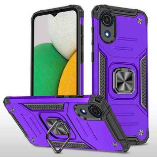 For Samsung Galaxy A03 Core Magnetic Armor Shockproof TPU + PC Phone Case with Metal Ring Holder(Purple)