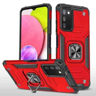 For Samsung Galaxy A03S US Edition Magnetic Armor Shockproof TPU + PC Phone Case with Metal Ring Holder(Red)