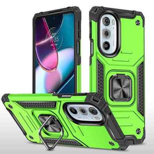 For Motorola Edge 30 Pro Magnetic Armor Shockproof TPU + PC Phone Case with Metal Ring Holder(Green)