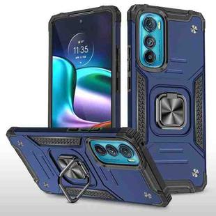 For Motorola Edge 30 Magnetic Armor Shockproof TPU + PC Phone Case with Metal Ring Holder(Blue)