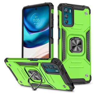 For Motorola Moto G42 Magnetic Armor Shockproof TPU + PC Phone Case with Metal Ring Holder(Green)