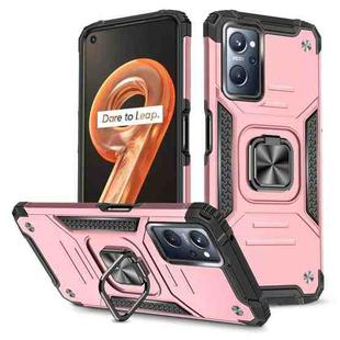 For Realme 9i Magnetic Armor Shockproof TPU + PC Phone Case with Metal Ring Holder(Rose Gold)