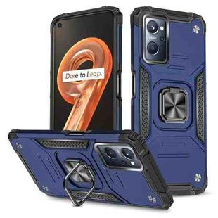 For Realme 9i Magnetic Armor Shockproof TPU + PC Phone Case with Metal Ring Holder(Blue)