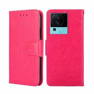 For vivo iQOO Neo7 Crystal Texture Horizontal Flip Leather Phone Case(Rose Red)