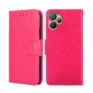 For Realme 9i 5G Global/10 5G Crystal Texture Horizontal Flip Leather Phone Case(Rose Red)