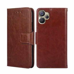 For Realme 9i 5G Global/10 5G Crystal Texture Horizontal Flip Leather Phone Case(Brown)