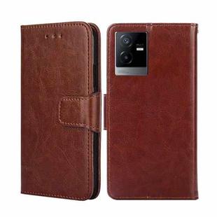 For vivo T2x 5G/Y73t/iQOO Z6x Crystal Texture Horizontal Flip Leather Phone Case(Brown)