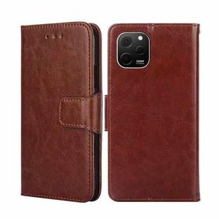 For Huawei nova Y61 Crystal Texture Horizontal Flip Leather Phone Case(Brown)