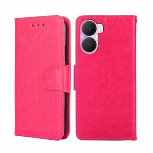 For Honor Play 40 Plus Crystal Texture Horizontal Flip Leather Phone Case(Rose Red)